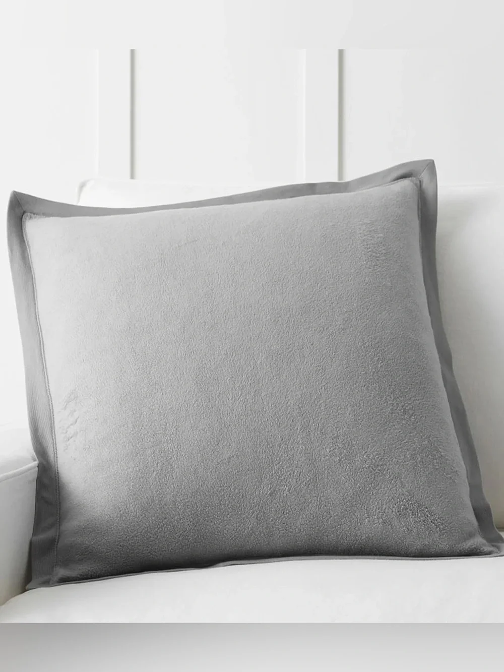 Pottery Barn Cozy Fleece Pillow Cover - Heathered Grey
